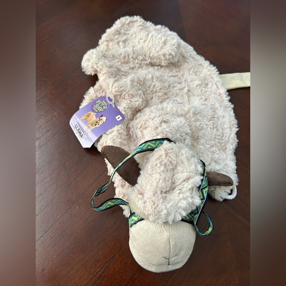 Rubie's Cream and Brown Plush Sheep with Blue Ribbon - Picture 2 of 4